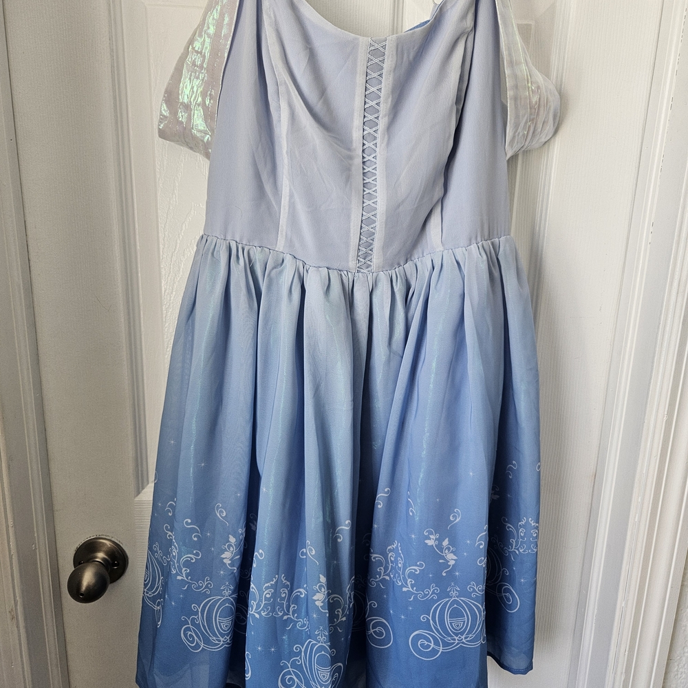 Her Universe Light Blue Ombre Dress with White Trim